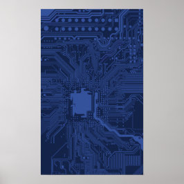 Motherboard-Muster von Blue Geek Poster