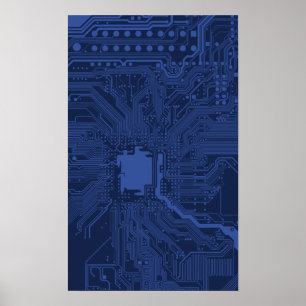 Motherboard-Muster von Blue Geek Poster