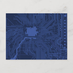 Motherboard-Muster von Blue Geek Postkarte