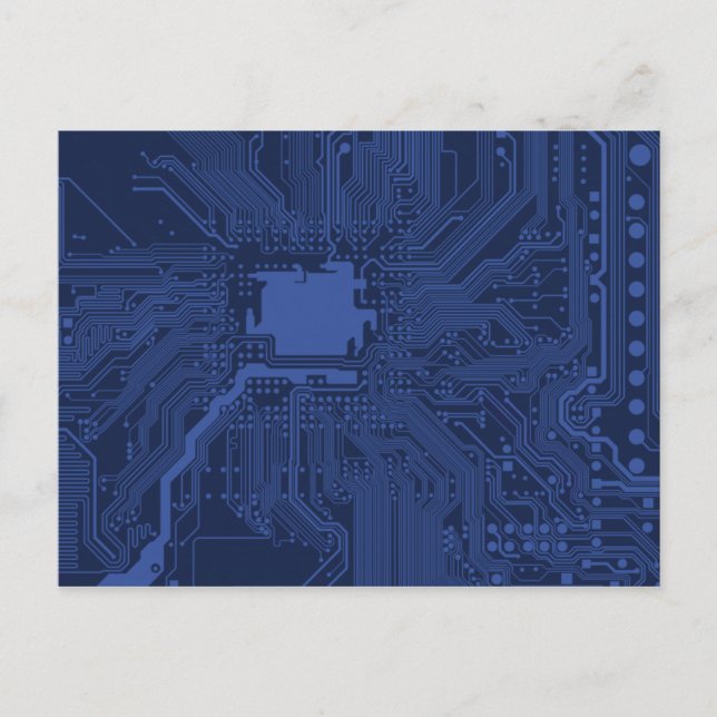 Motherboard-Muster von Blue Geek Postkarte (Vorderseite)