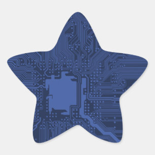 Motherboard-Muster von Blue Geek Stern-Aufkleber