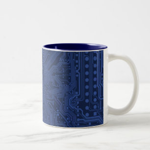 Motherboard-Muster von Blue Geek Zweifarbige Tasse