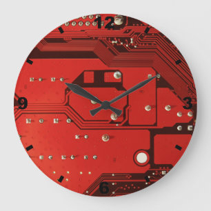 MOTHERBOARD ROTE große runde Uhr
