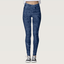 Motherboard-Schaltmuster für Blaugrippe Leggings