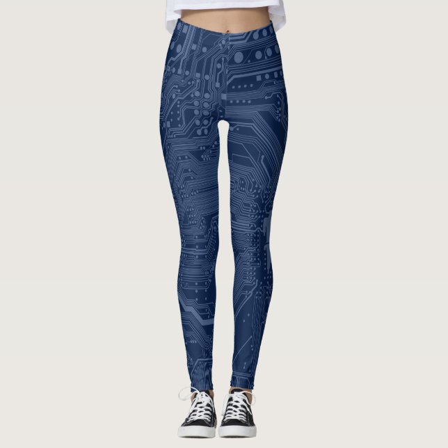 Motherboard-Schaltmuster für Blaugrippe Leggings (Vorderseite)