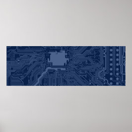 Motherboard-Schaltmuster für Blaugrippe Poster