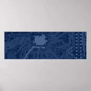 Motherboard-Schaltmuster für Blaugrippe Poster