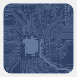 Motherboard-Schaltmuster für Blaugrippe Quadratischer Aufkleber