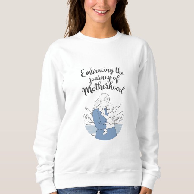 Motherhood Embracing: Eine einfache Reise in Line  Sweatshirt (Vorderseite)