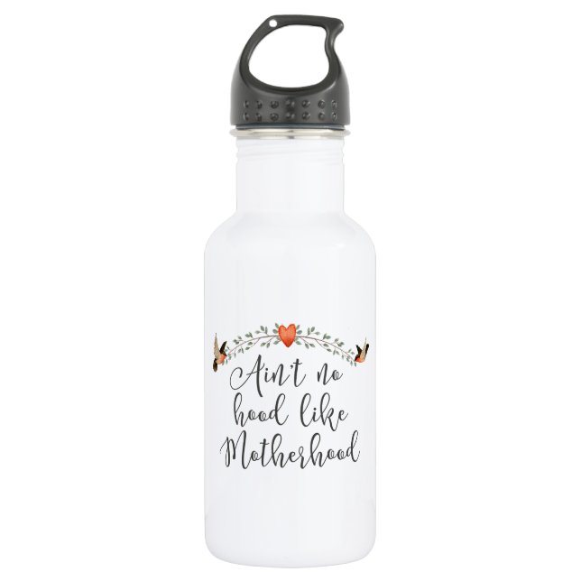 Motherhood Funny Zitat für neue Mutter Edelstahlflasche (Vorderseite)