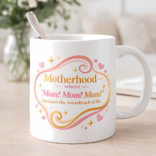 Motherhood Soundtrack - Elegante rosa und goldene Jumbo-Tasse
