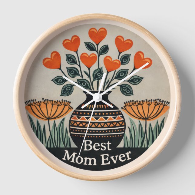 Mother's Day 10" Round Wall Clock Uhr (Vorderseite)