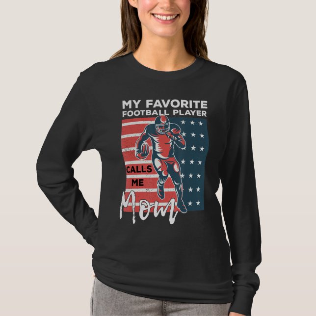 Mothers Day American Football Player  Distressed U T-Shirt (Vorderseite)
