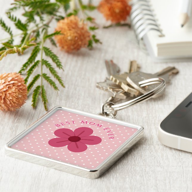 Mothers Day,Best Mom Ever, Elegant,Simple,Trendy Schlüsselanhänger (Seite)