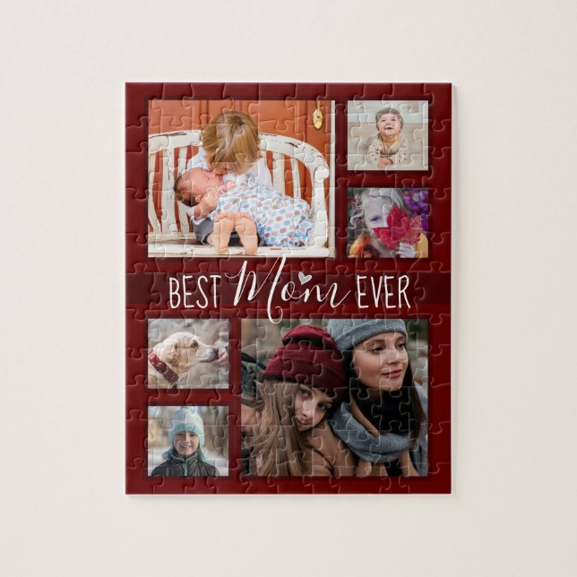 Mother's Day Best Mom Ever Mulit Foto Puzzle (Vertikal)