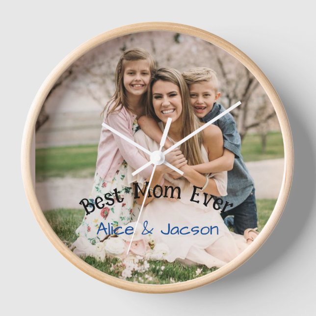 Mother's day best mum wall clock  uhr (Vorderseite)