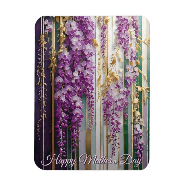  Mother's Day Blooming Wallpaper Violet Wisteria Magnet (Vertikal)