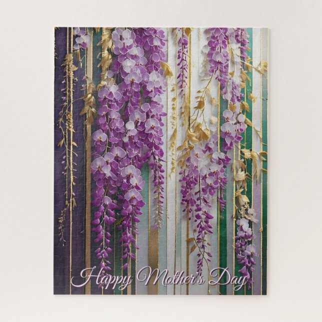  Mother's Day Blooming Wallpaper Violet Wisteria Puzzle (Vertikal)