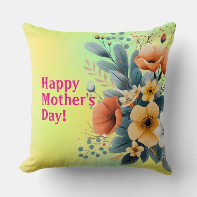 Mother's Day Boho Flowers Clipart-61983 Kissen (Vorderseite)