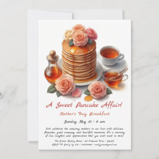 Mother's Day Breakfast Einladung - Pancakes Rose