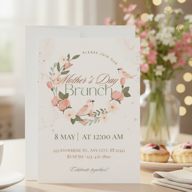 Mother's Day Brunch Einladung - Elegantes Design (Von Creator hochgeladen)