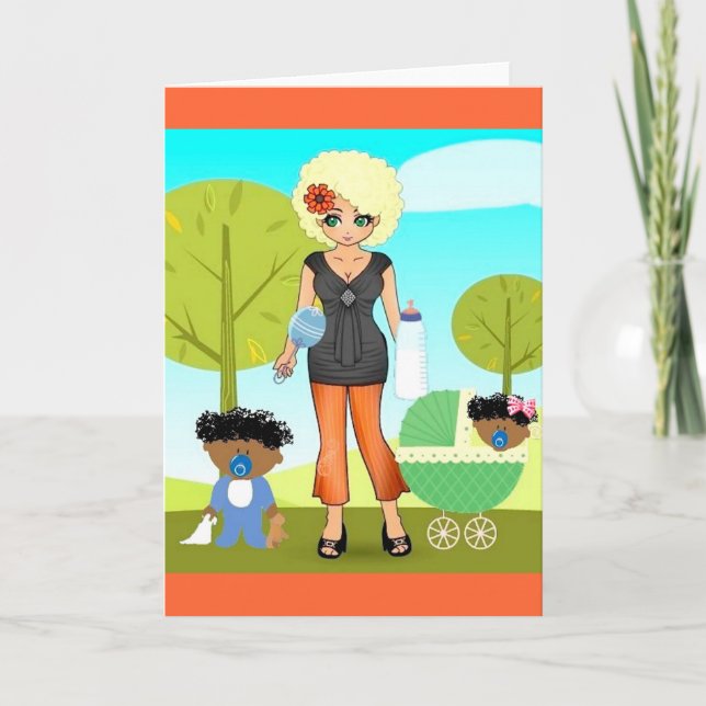 Mothers Day Card African American American Mother Karte (Vorderseite)