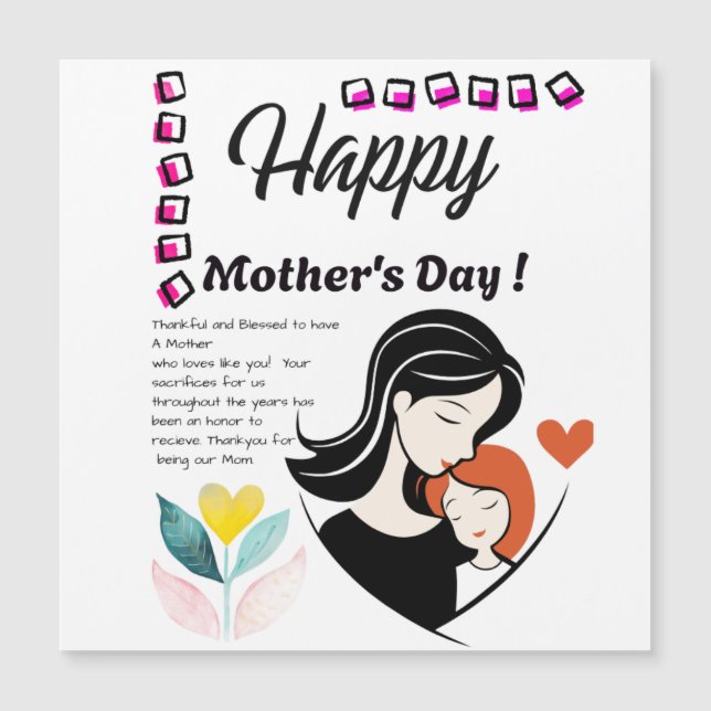 Mothers Day Card  Magnetkarte (Vorderseite)