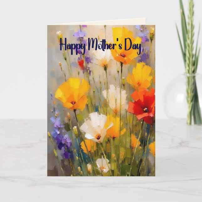 Mother's Day Card with Flowers Karte (Vorderseite)