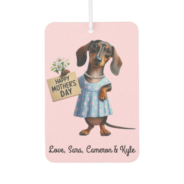 Mother's Day Dachshund Autolufterfrischer (Vorderseite)