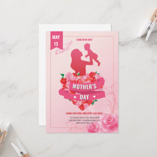 Mothers Day Event Invitation Flyer Template Einladung