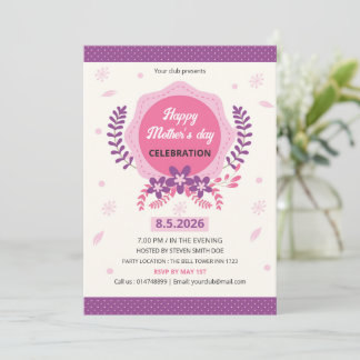 Mothers Day Event Invitation Flyer Template Einladung