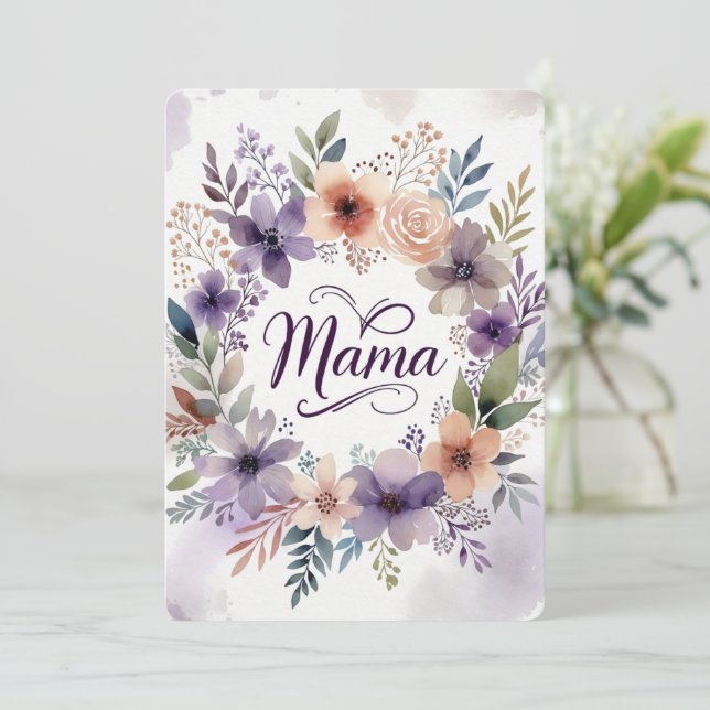 Mother's day Flat Greeting Card Karte (Stehend Vorderseite)