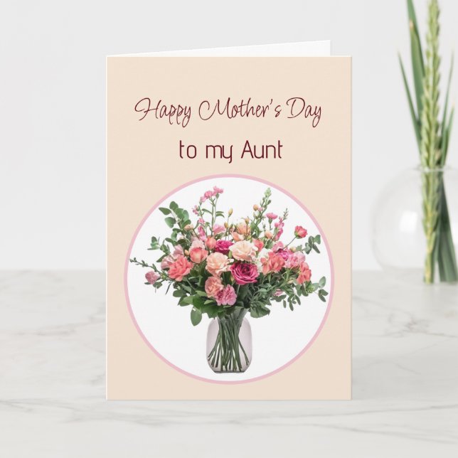 Mother's Day Flowers Bouquet for Aunt Karte (Vorderseite)