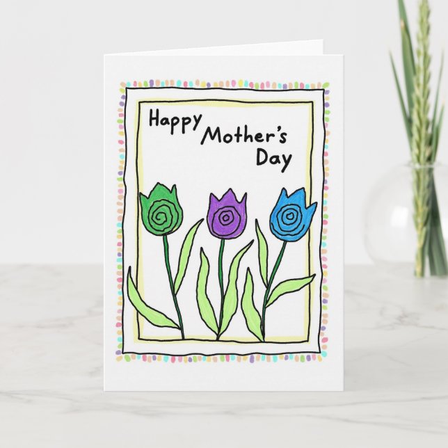 Mothers Day Flowers For Wife Card Karte (Vorderseite)