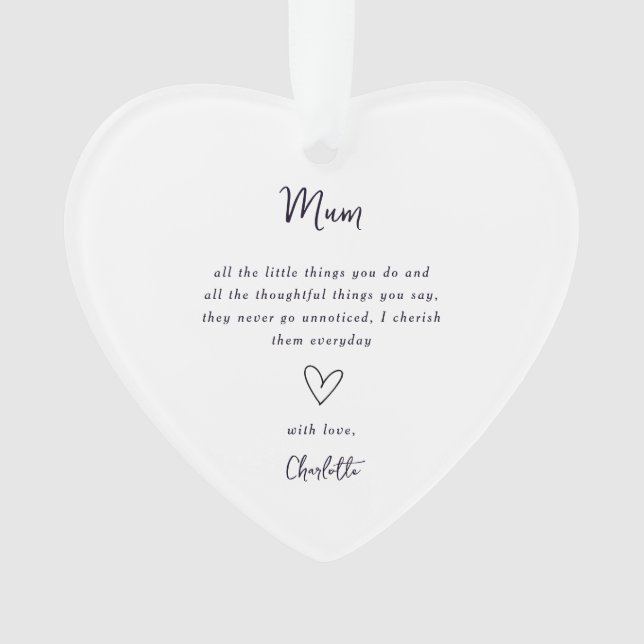 Mother's Day Heart Keepsake Ornament (Vorderseite)