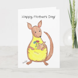 Mother's Day Kangaroo and Baby Karte