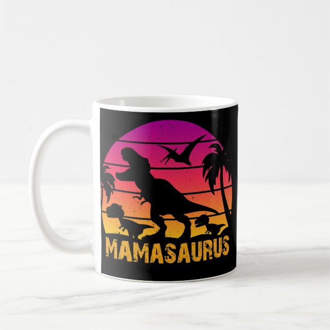 Mother's Day MAMASAURUS T Rex Dinosaur Family Kaffeetasse (Links)