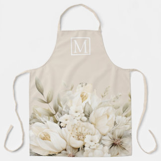 Mother's Day monogram floral custom Apron Schürze
