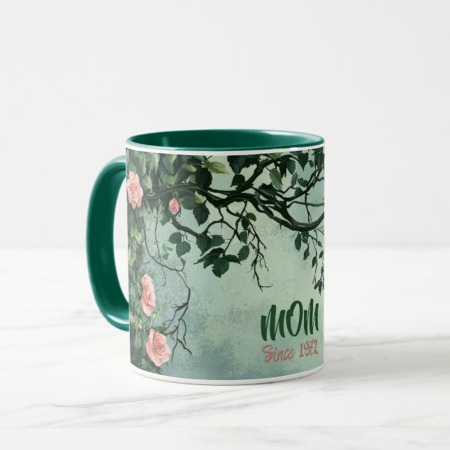 Mother's Day Mug Text "MOM" "Since 1972" Tasse (Vorderseite Links)
