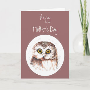 Mother's Day Owl Always Love You, Cute Owl Humor Karte