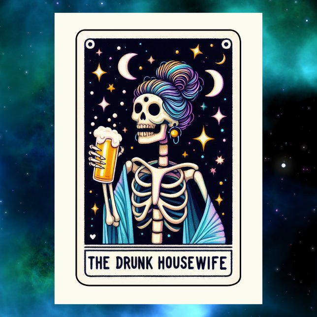 Mother's Day Skeleton The Drunk Housewife Tarot Karte (Mother's Day Skeleton The Drunk Housewife Tarot Card
)