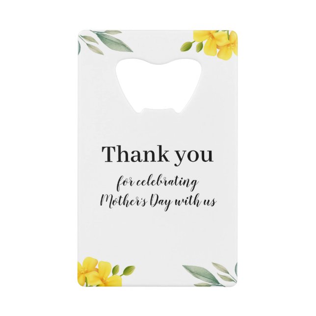 Mother's Day Thank You Celebration Floral Geldbeutel Flaschenöffner (Vorderseite)