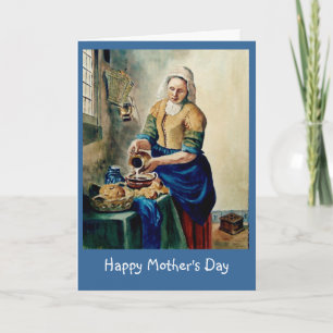 Mother's Day: Vermeer's "Kitchen Maid", Watercolor Karte