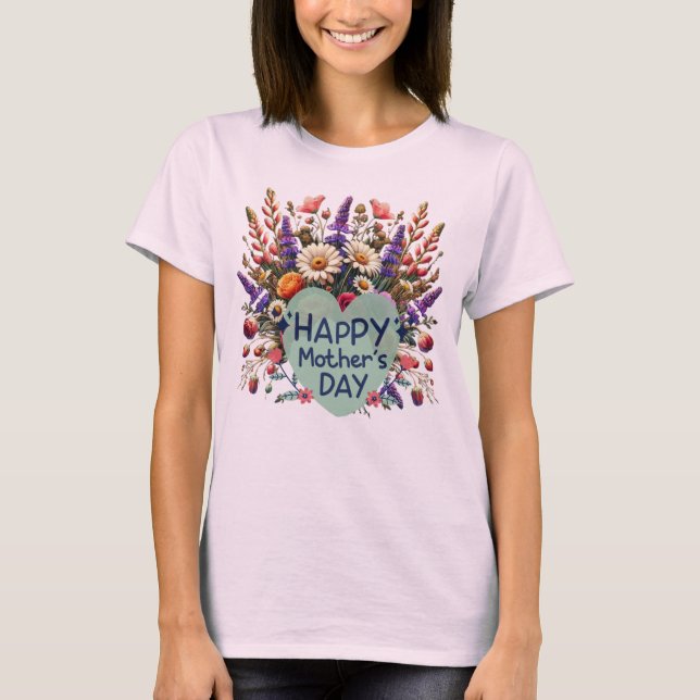 "Mother's Day Wildblume T - Shirt Elegance" (Vorderseite)