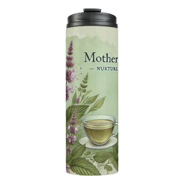 Motherwort Rea Design AI art Thermosbecher (Vorderseite)