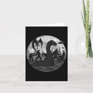 Mothman Bigfoot Loch Ness Monster Aliens Ufo Spaß  Karte