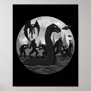 Mothman Bigfoot Loch Ness Monster Außerirdischen U Poster