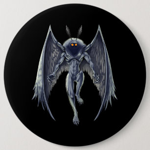 Mothman Cryptid Creature Button