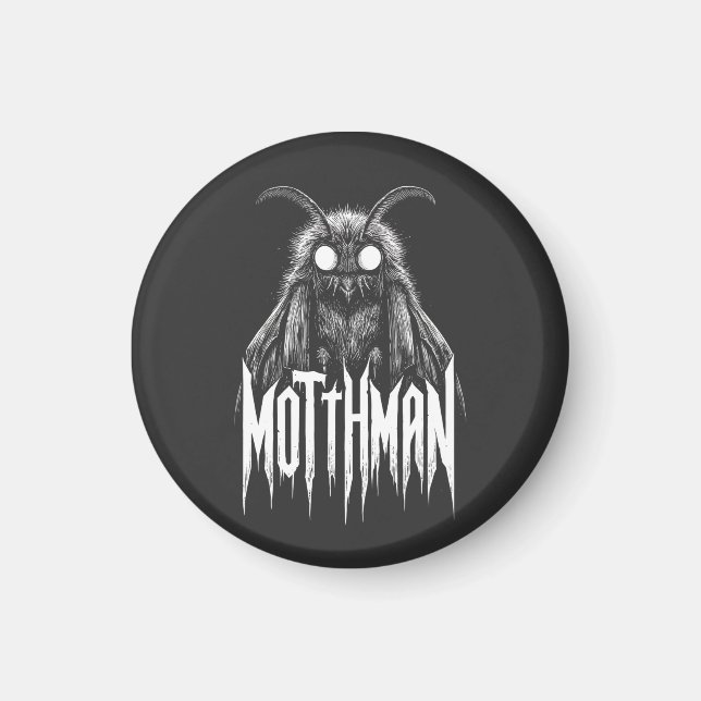 Mothman Cryptid Horror Gothic Paranormal Creature  Magnet (Vorne)