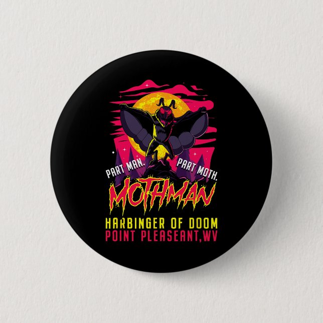 Mothman Fun Cryptid Harbinger Part Man Part Moth Button (Vorderseite)